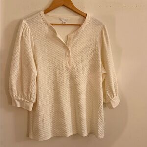 Time and Tru Cream Button Down Shirt